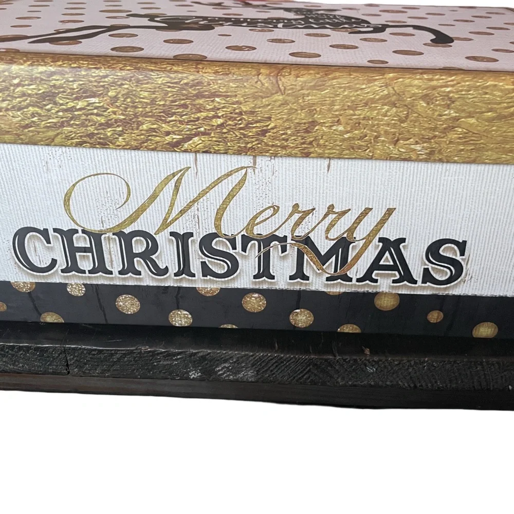 Festive Reindeer Christmas Decor Set - Gold and Black - Picture 2 of 3